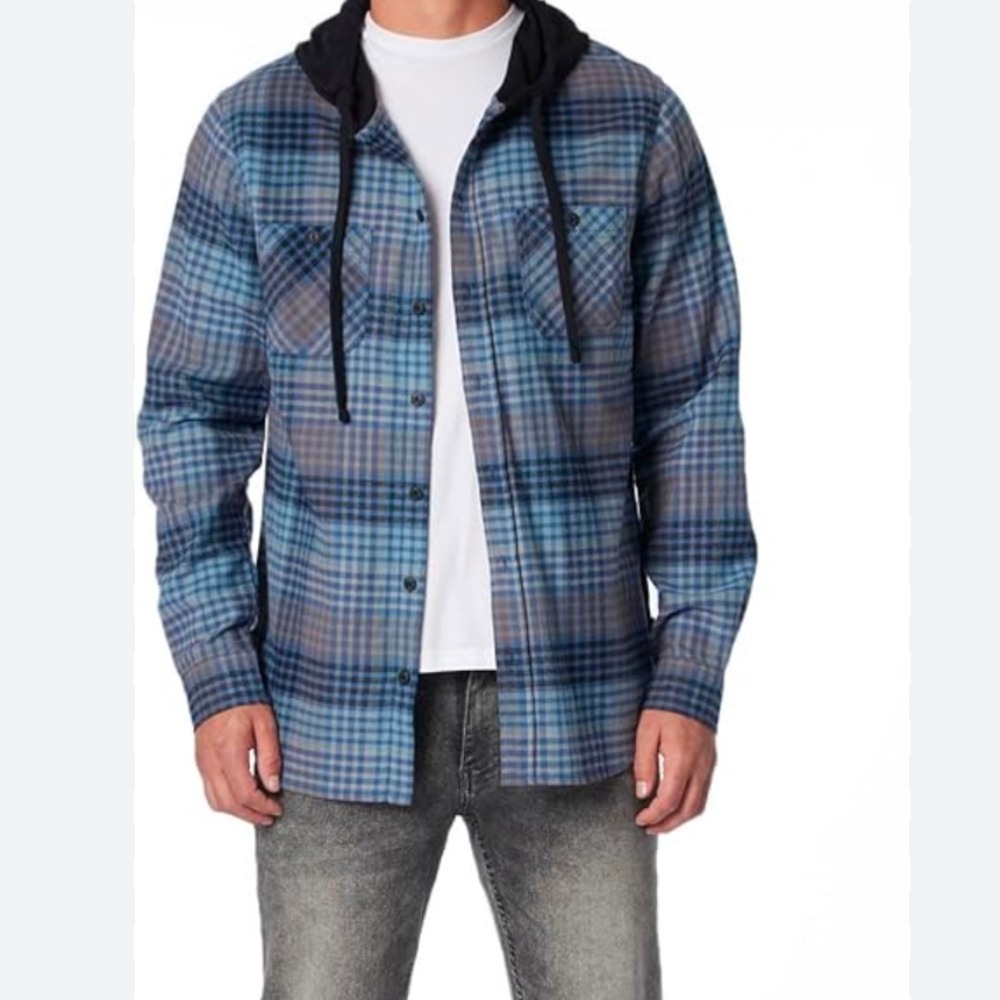 UNIONBAY hooded shirt flannel XL NWT men's